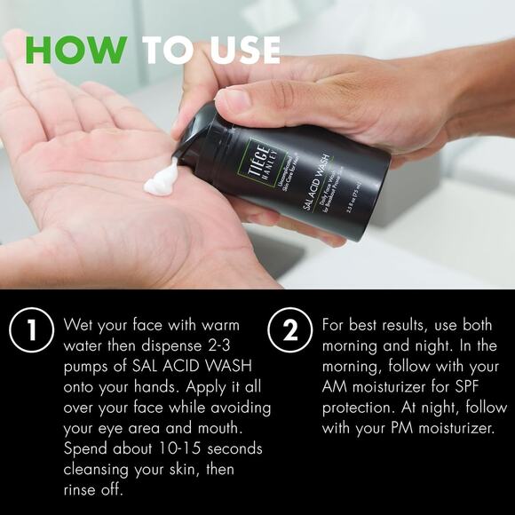 Tiege Hanley Salicylic Acid Cleanser for Men - Gentle & Deep Cleansing Face Wash - Picture 6 of 7